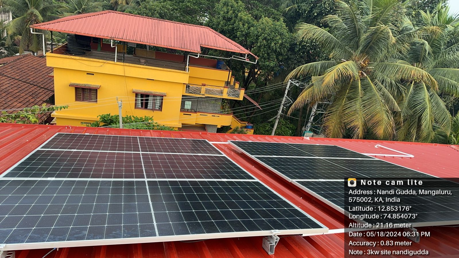 3kW Solar Grid Tie Rooftop System Mangalore